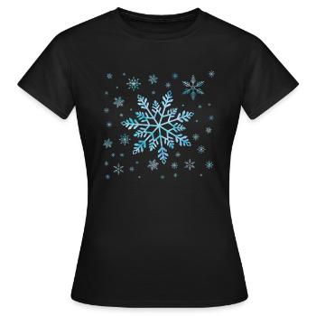 Flocons de neige et cristaux de glace - T-shirt Femme - noir - Devant - AI Model Female 172 dark (172cm)