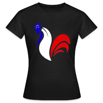 Coq Gaulois - T-shirt Femme - noir - Devant - AI Model Female 172 dark (172cm)