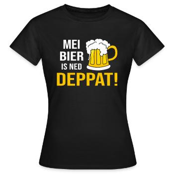 Mei Bier Is Ned Deppat I Bierkrug Rauschig Alkohol - Frauen T-Shirt - Schwarz - Vorne - AI Model Female 172 dark (172cm)