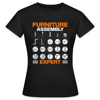 Carpentry Furniture Assembly Expert - Women's T-Shirt - black - Front - AI Model Female 172 dark (172cm)