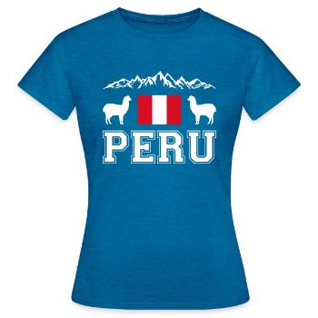 Peru - Women's T-Shirt - antique blue sapphire heather - Front - AI Model Female 172 dark (172cm)