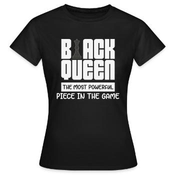 Womens Black Queen Most Powerful Chess African - T-shirt Femme - noir - Devant - AI Model Female 172 dark (172cm)
