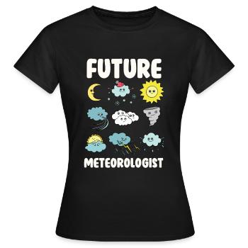 Zukünftiger Meteorologe - Frauen T-Shirt - Schwarz - Vorne - AI Model Female 172 dark (172cm)
