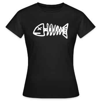 Fisch Skelett | Lifestyle, lustige Bilder - Frauen T-Shirt - Schwarz - Vorne - AI Model Female 172 dark (172cm)