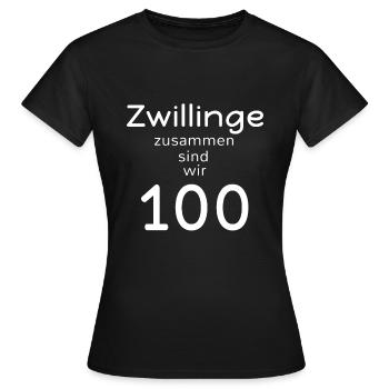 Geburtstag 50 Jahre Zwillinge Lustig Fun Geschenk - Frauen T-Shirt - Schwarz - Vorne - AI Model Female 172 dark (172cm)