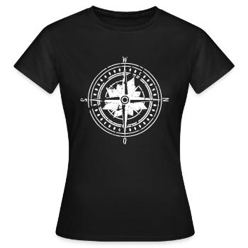 compass - Women's T-Shirt - black - Front - AI Model Female 172 dark (172cm)