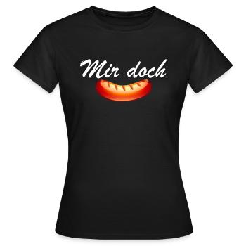 Mir doch Wurst | lustige Sprüche, Sarkasmus, Grill - Frauen T-Shirt - Schwarz - Vorne - AI Model Female 172 dark (172cm)