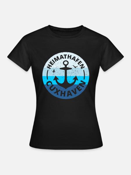 Cuxhaven - Heimathafen Cuxhaven Geschenkidee - Frauen T-Shirt - Schwarz