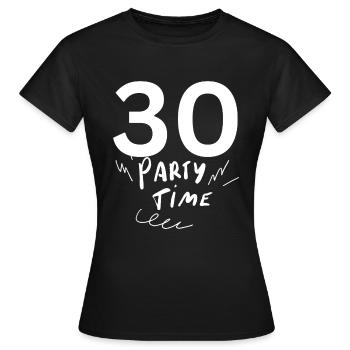 30 - Women's T-Shirt - black - Front - AI Model Female 172 dark (172cm)