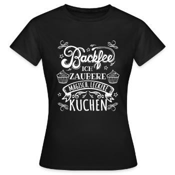 Backfee - Frauen T-Shirt - Schwarz - Vorne - AI Model Female 172 dark (172cm)