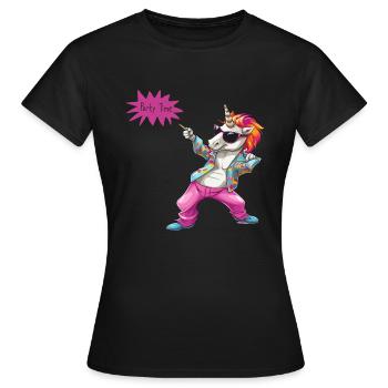 Unicorn Says Party Time - Women's T-Shirt - black - Front - AI Model Female 172 dark (172cm)