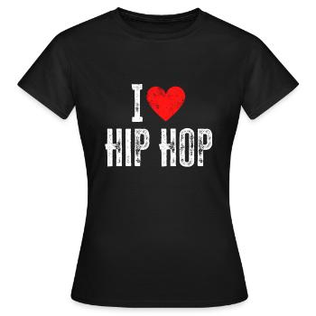 Ich liebe Hip Hop 90er Rap Musik Old School - Frauen T-Shirt - Schwarz - Vorne - AI Model Female 172 dark (172cm)