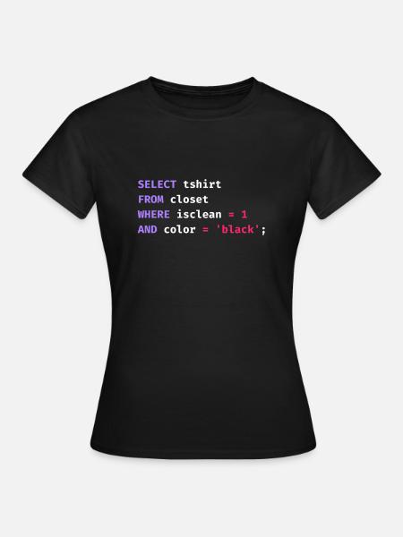 Programmer Database Science Software Coder Funny - Women's T-Shirt - black