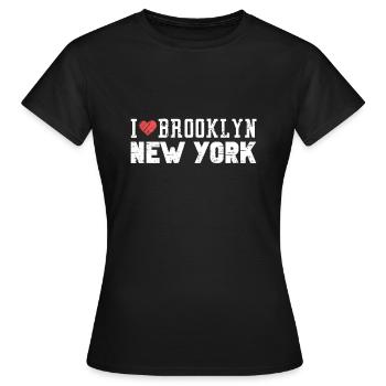 Brooklyn New York Love I Heart Brooklyn NY - T-shirt Femme - noir - Devant - AI Model Female 172 dark (172cm)