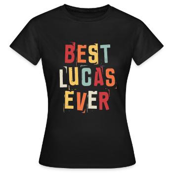 Beste Lucas Beliebte Retro-Geburtsnamen Lucas - Frauen T-Shirt - Schwarz - Vorne - AI Model Female 172 dark (172cm)