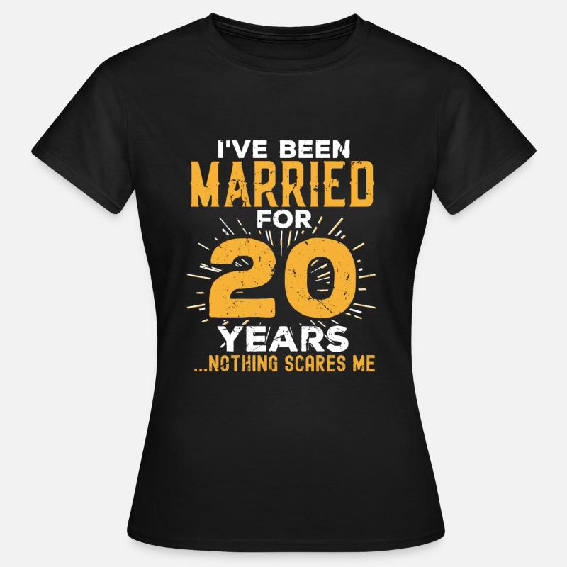 20th Wedding Anniversary Funny Couples Married - Women's T-Shirt - black