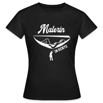 Malerin in Rente Ruhestand Lackiererin Rentnerin - Frauen T-Shirt - Schwarz - Vorne - AI Model Female 172 dark (172cm)