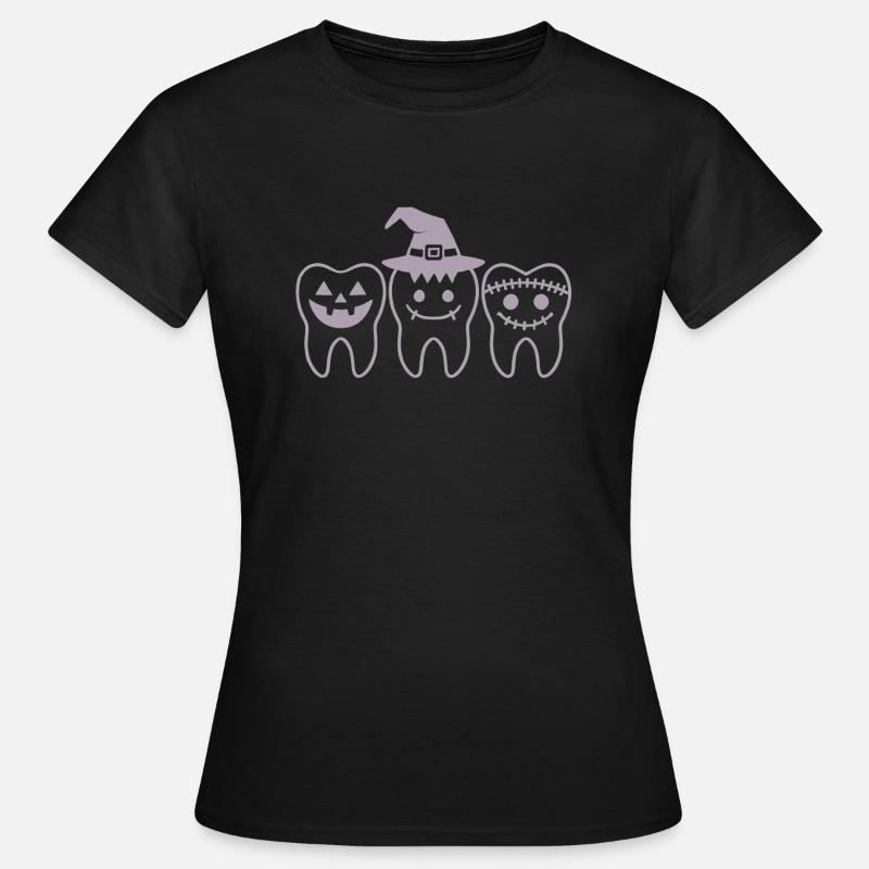 Trick or Teeth Halloween Design for Dentists - Women's T-Shirt - black