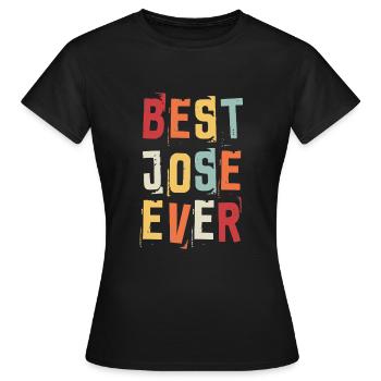 Meilleur Jose Jamais Rétro Prénom Texte Disant - T-shirt Femme - noir - Devant - AI Model Female 172 dark (172cm)