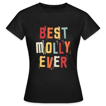 Meilleur Molly Jamais Rétro Prénom Texte Disant - T-shirt Femme - noir - Devant - AI Model Female 172 dark (172cm)