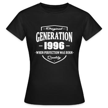 Generation 1996 - Women's T-Shirt - black - Front - AI Model Female 172 dark (172cm)