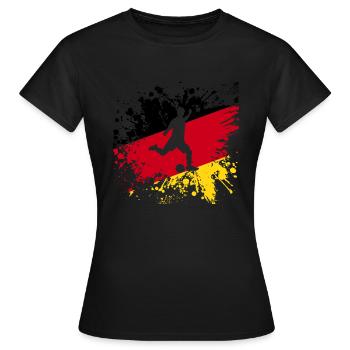 Fußball Deutschland Flagge - Frauen T-Shirt - Schwarz - Vorne - AI Model Female 172 dark (172cm)