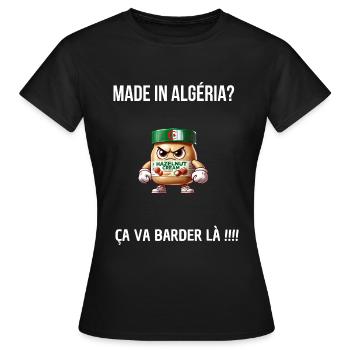 Made in algeria écriture blanche - T-shirt Femme - noir - Devant - AI Model Female 172 dark (172cm)