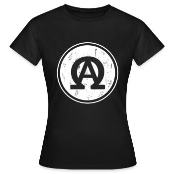 ALPHA OMEGA - Frauen T-Shirt - Schwarz - Vorne - AI Model Female 172 dark (172cm)