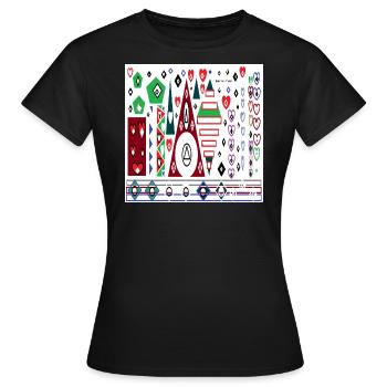 nice and unique beautifull geometric design.m.kh.a - Frauen T-Shirt - Schwarz - Vorne - AI Model Female 172 dark (172cm)