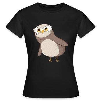 Kauz Comic - Frauen T-Shirt - Schwarz - Vorne - AI Model Female 172 dark (172cm)