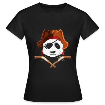 Panda Panda avec cache-oeil - T-shirt Femme - noir - Devant - AI Model Female 172 dark (172cm)