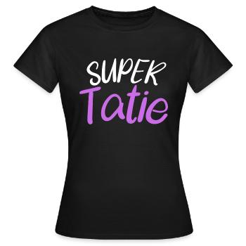 super tatie cadeau nounou tata - T-shirt Femme - noir - Devant - AI Model Female 172 dark (172cm)