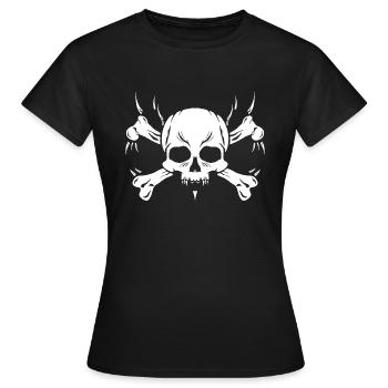 Crâne avec os - Metal Style - T-shirt Femme - noir - Devant - AI Model Female 172 dark (172cm)