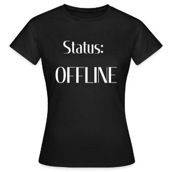 Status Offline OFFLINE - Frauen T-Shirt - Schwarz - Vorne - AI Model Female 172 dark (172cm)