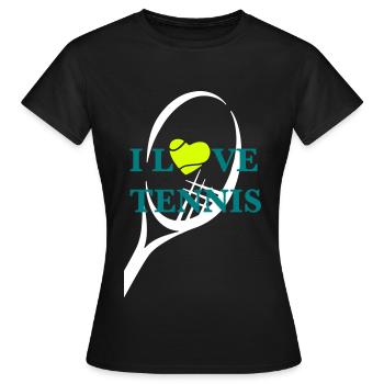 I LOVE TENNIS - Frauen T-Shirt - Schwarz - Vorne - AI Model Female 172 dark (172cm)