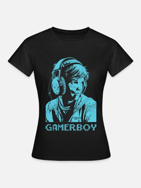 Gamerboy - blauw - Dame-T-shirt - sort