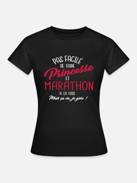Princesse et marathon - T-shirt Femme - noir