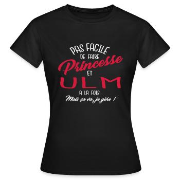 Princesse et ULM - T-shirt Femme - noir - Devant - AI Model Female 172 dark (172cm)