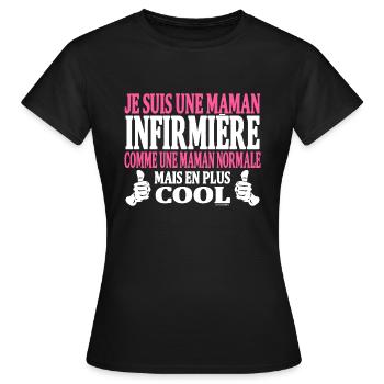 Je suis une maman infirmière - T-shirt Femme - noir - Devant - AI Model Female 172 dark (172cm)