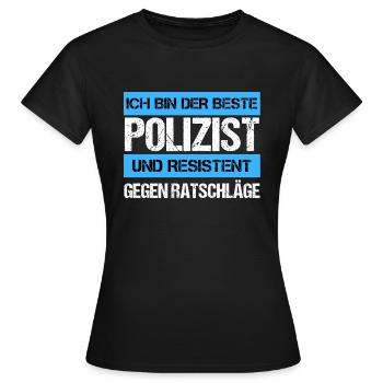 Policier résistant - T-shirt Femme - noir - Devant - AI Model Female 172 dark (172cm)