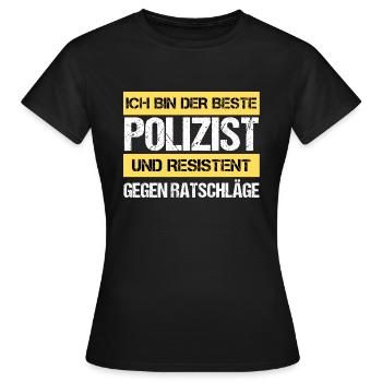 Policier résistant - T-shirt Femme - noir - Devant - AI Model Female 172 dark (172cm)