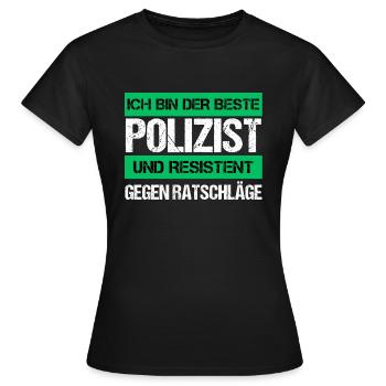 Policier résistant - T-shirt Femme - noir - Devant - AI Model Female 172 dark (172cm)
