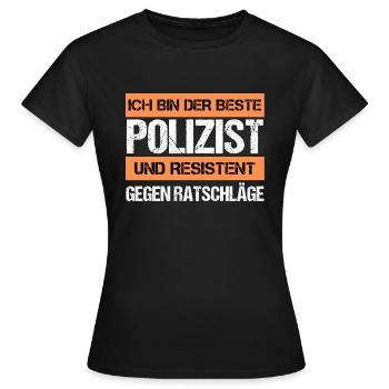 Policier résistant - T-shirt Femme - noir - Devant - AI Model Female 172 dark (172cm)