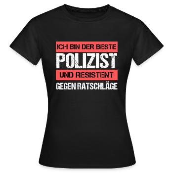Policier résistant - T-shirt Femme - noir - Devant - AI Model Female 172 dark (172cm)