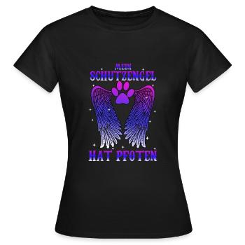 Mein Schutzengel hat Pfoten - Frauen T-Shirt - Schwarz - Vorne - AI Model Female 172 dark (172cm)