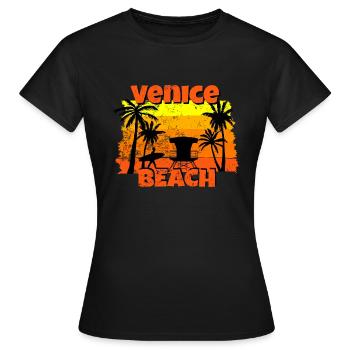 Venice Beach - Frauen T-Shirt - Schwarz - Vorne - AI Model Female 172 dark (172cm)