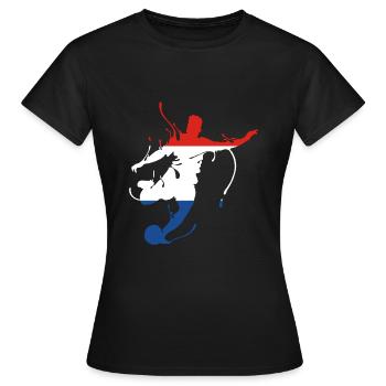 Holland Netherlands World Championship Flag - Women's T-Shirt - black - Front - AI Model Female 172 dark (172cm)