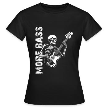 Plus Basse - Skeleton avec Basse - T-shirt Femme - noir - Devant - AI Model Female 172 dark (172cm)
