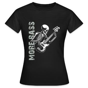 Plus Basse - Skeleton avec Basse - T-shirt Femme - noir - Devant - AI Model Female 172 dark (172cm)