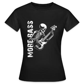 Plus Basse - Skeleton avec Basse - T-shirt Femme - noir - Devant - AI Model Female 172 dark (172cm)